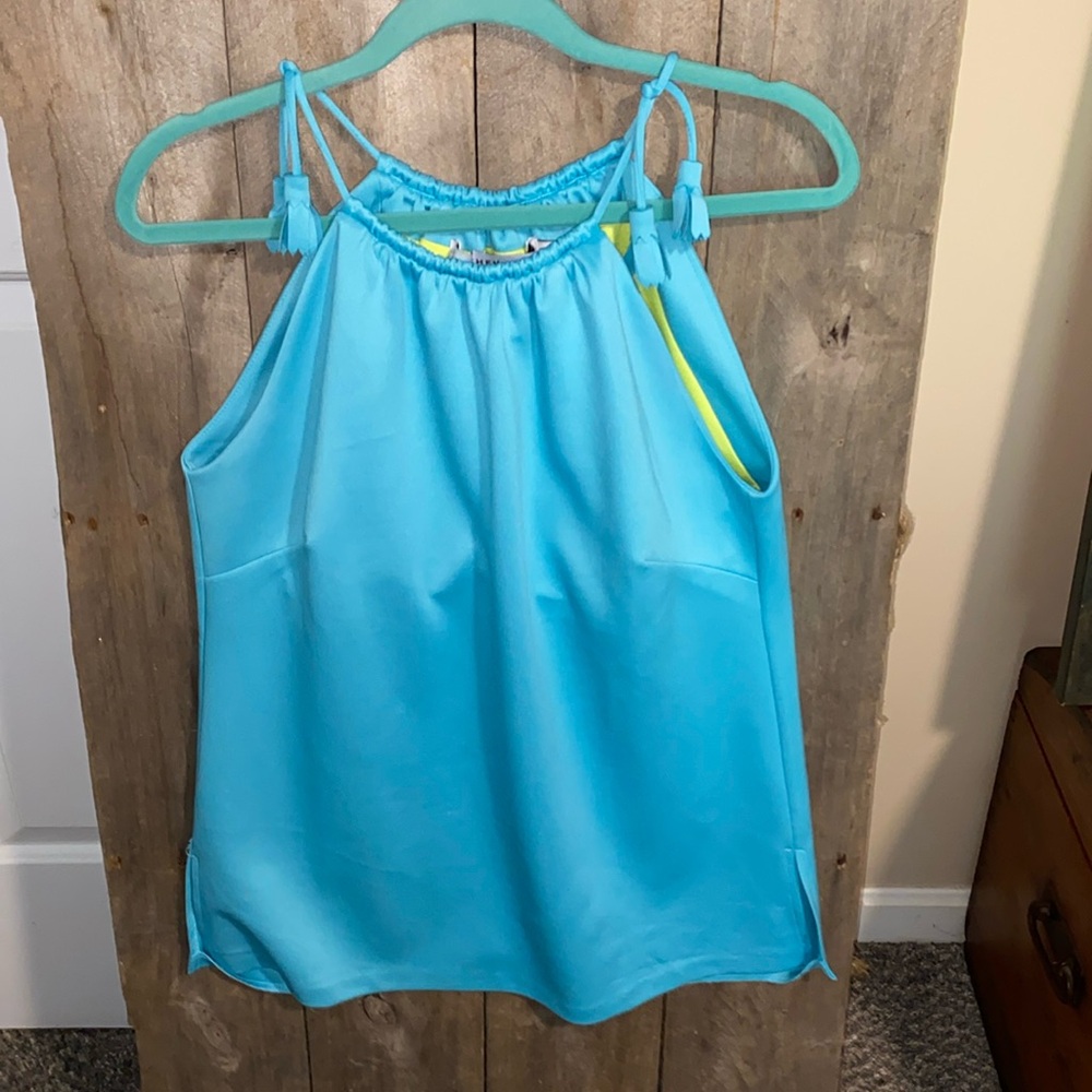 Gretchen Scott Designs Blue Sleeveless Top